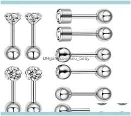 stud Jewelrystud 10pcs/مجموعة الأزرار الفاخرة للنساء قرط الكرة اللطيفات الكريستال الأذن ثقب المجوهرات Aessory1 Drop Delive7793699