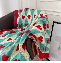 Blankets Wonderland Love Heart Knitted Blankets Bohemian Plaid Throw Blanket Sofa Cover Leisure Bed Cover Blanket Bedspread