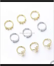 Anéis pregos jóias humanas jóias de jóias de piercing conjunto de unhas colorido prervora de ameixa eletroplatada flores de zircão de zircão k2x0s xyhwj7686386