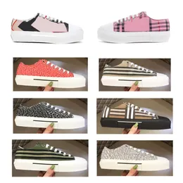 Designer Sneakers Retro Tennis Shoes Men's and Women's Classic Striped Sneakers Flats Letter Plaid Tryckt Låg Top Canvas Platform Casual Shoes 35-46