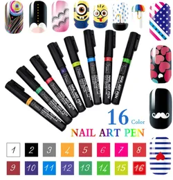 Nytt varumärke 3D Nail Art Pen 16 Colors Charm Women039s Delicate Pretty Diy Nail Art Nail Polish Pen UV Gel Manicure Tool 8842056