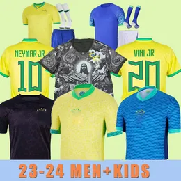 2024 2025 البرازيل 2023 كرة القدم قمصان Camiseta de Futbol Paqueta Raphinha Football Shirt Marquinhos Vini Jr Home Away Richarlison Men Kids Neymar