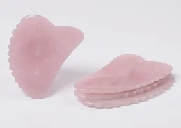 Facial Natural Pink Crystal Quartz Jade Guasha Board Chinês Acupuntura Ferramenta de raspagem de massagem Back Massager Gua Sha Board SC4426934