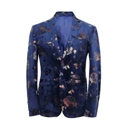 MEN039S Suits Blazers Corden Vinnie Modaya Düzenli Altın Blazer Moda Gül Takım Jacquard Velvet Slim Singer Ceket Plus Nightcl1305770