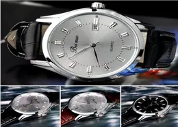 Whole 500pcslot Mix 4Colors men Dress Calendar Business watch Fashion Leather Beinuo watch WR0168960314