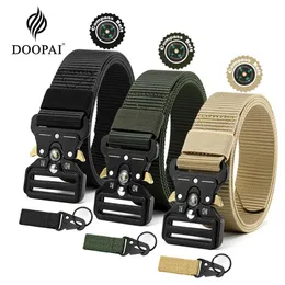 أحزمة Doopai Mens Mens Belt Army Outdoor Hunting Compass Multi Combat Combat Survival Marine Corps Canvas for Nylon Male Y240507