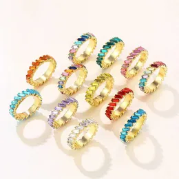 Anelli per matrimoni VG 6YM ANELLO RAINBOW RINGO CUSTICO RINGO CUBICO PER DONNE ETERNITY COLORE RINGE FEMICHE Accessori per gioielli all'ingrosso