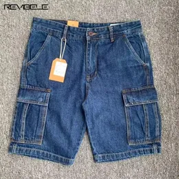 Herrenhose Amerikanische Denim-Shorts Sommer Straight Fünf-Punkte-Frachtwaschable Loose Multipocket Short Jeans Casual Beach