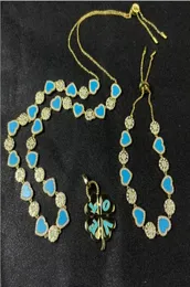 Earrings Necklace June Blue Love Sun Female 2021 Tide Beach Heartshaped Summer Cool Clavicle Chain Set6543843