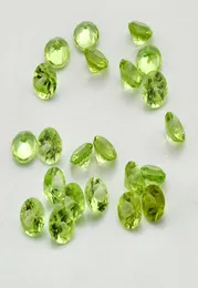 300 pcslot di alta qualità 100 peridot verde naturale a 5 dimensioni taglio brillante round 25mm5mm gemma sciolta per gioielli in argento oro 1324436