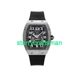 RM Luxury Watches Mechanical Watch Mills RM67-01 Men's Watch with Platinum Black Strap ST24