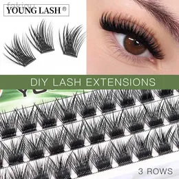 Falska ögonfransar unga ögonfransar DIY Eyelash Cluster Eyelash Extensions C D Curly Pre Made Volume Fans Russian Fake Eyelashes Gratis leverans Makeup D240508