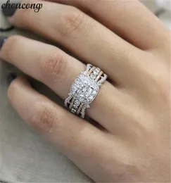 Choucong Vintage Promise Ring 5A Zircon Cz Rose Gold Riemped 925 Silver Anniversary Wedding Cand Rings for Women Party Jewelry1003443