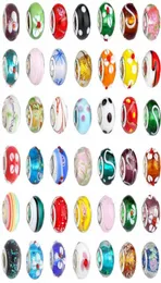 100pcslot mix Färg Big Hole Glass Crystal Beads Charm Loose Spacer Craft European Pärled för armband Halsbandsmycken Fynd 61328703