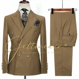 Projektowanie mody Mężczyźni Kostium biznesowy Homme Dressed Dressedo Tuxedo Terno Slim Fit PROM DOUBLE BLESED Blazer 240429