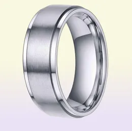 Tigrade 68mm Silver Color Tungsten Carbide Ring Men svart borstat bröllopsband manlig förlovningsringar för kvinnor mode bagu3309671