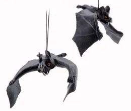 Halloween rubber bat hanging drooping 3D bats horror spooky party decoration props simulation lifelike animal black gift festive s5274493