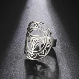 Wedding Rings Skyrim Kali Yantra Meditation Ring Women Men Stainless Steel Gold Color Adjustable Yoga Hindu Lotus Rings Jewelry Valentine Gift