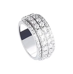 Ringos de cluster Moissanite Ring Men039S Platinum Diamond European e American Shiny Luxury Starry Running Finger Jewelry2126323