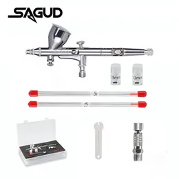Sagud Airbrush 키트 02mm 바늘 노즐이있는 렌치 및 릴리스 커넥터 어댑터 문신 네일 케이크를위한 듀얼 액션 240423