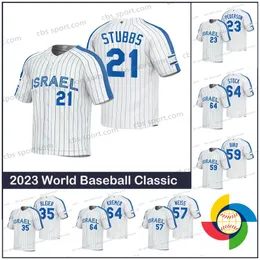 이스라엘 WBC 2023 세계 야구 클래식 야구 유니폼 Ike Davis Nate Freiman Ryan Lavarnway Corey Baker Jason Marquis Joc Pederson Ian Kinsler 남녀 청소년