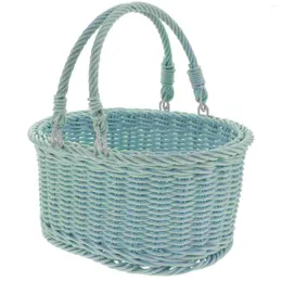 Stume da stoccaggio Picnic Basket Floro colorato trasportando la lavanderia in tessuto Cesta per bambini Dessert Handlet