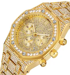 Casal Gift Iced Out Watches Women Hip Hop Bling Diamond Mens Business Watch Selfless Steel Casal Wristwatch For Lovers Dighing9431063