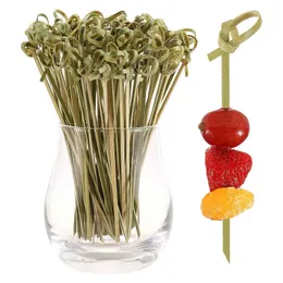 Dince per le stoviglie usa e getta 100 cocktail di cranio in bambù usa e getta per verdure in salamoia per le decorazioni per feste barbecue per le decorazioni per feste utensili Q240507