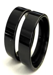 50pcs Black Comfortfit 8mm Band Ring Man Frauen Klassiker einfacher Fingerring 316L Edelstahl Schmuckgrößen Verschiedene brandneue W1765677