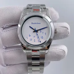 Mad Watch Men 자동 운동 사파이어 유리 손목 시계 아랍어 숫자 흰색 다이얼 시계 40mm 904L 모든 강철 스트랩 시계 신사