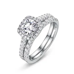 Mode lyxiga Moissanite smycken Stapble Rings Engagement Brudfingerring