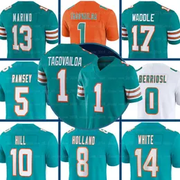 1 Tua Tagovailoa Dolphines Jerseys Jaylen Waddle Miamis Tyreek Hill Jalen Ramsey Braxton Berrios Mike White Jerome Baker Eric 305n