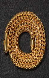Colares de correntes para homens para a qualidade do hiphoptop aço inoxidável de aço franco de colar de corda moda moda de moda de jóias masculinas acessórios7935746