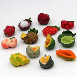 3PCSFRIDGE MAGNETS Bionic Fruit Kylskåp med 3D -kylmagneter Ananas bambu avokado papaya jordgubbe durian cherry carambola hem dcor