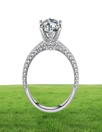Yanhui Luxury 20ct Lab Diamond Wedding Engagement Anelli per la sposa 100 anelli in argento sterling reale 925 donne donne gioielleria raffinata RX279 205082799