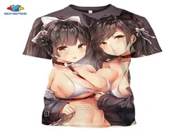 Sonspee yaz seksi vücut karikatür loli tshirt adam 3d baskı anime oyunu azur şeritli tişört kadın spor salonu giyim harajuku tarzı üst x5633841