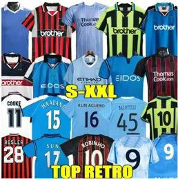 MANSレトロサッカージャージ72 97 98 99 00 11 12 1998 1999 2000 2011 2012 Haaland Gallagher Cities Weah Tevez Kun Aguero Dzeko Kompany Vintage Shirts Classic 888888