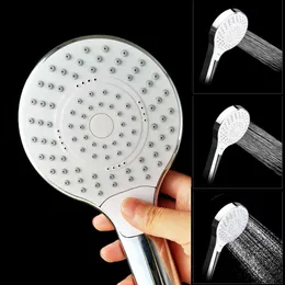 Bathroom Shower Heads ABS Plastic Chrome Big Rainfall High Pressure 3 Functions Bathroom Accessories Hand Shower Head With Switch Button