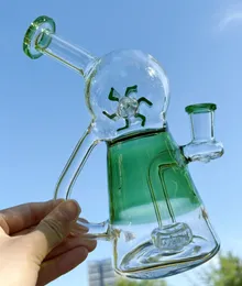 7.8 inch Glass Bong Windmill Spin Tornado Percolator Water Pipe Bubbler Pyrex Hookah Smoking Pipes Dab Rig Shisha With 14mm Tobacco Bowl