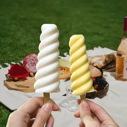 6 Spiral Dondurma Silikon Kalıp Ev Yapımı Çocuklar Popsicle Maker Foodgrade Yaz Tatlı Jöle 240508