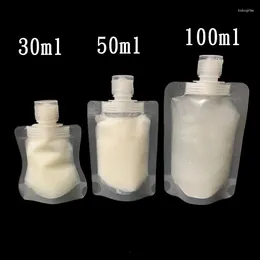 Aufbewahrungsbeutel 10pcs 30/50/100 ml Clamshell Verpackungsbeutel Handeinheit Lotion Shampoo Flüssiger kosmetischer Behälter