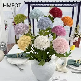 Decorative Flowers Artificial Flower Dandelion Green Onion Ball Plastic Pompom Home Table Decor Wedding Floral Arrangement Accessories Po