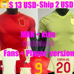 Spanien Pedri 2024 Soccer Jerseys 24 25 Lamine Yamal Rodrigo Pino Merino Sergio M.ASENSIO FERRAN SPANISH HOME Away Men Kids Kit Football Shir Fan Player Version version