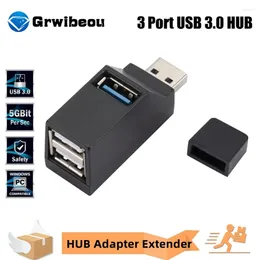 3.0 محول محول الموسع المربع المربع المصغر من 1 إلى 3 منافذ عالية السرعة USB 2.0 للكمبيوتر المحمول محمول u disk reader accessories