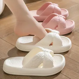 2024 Summer New Soft Elastic Foot Thick Sole Slippers for External Use Household Slippers for Anti slip and Odor Prevention Home and Indoor Silent Cool Slippers