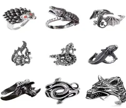 12 pezzi anello di banda set per donne ragazze animali da uomo stile gioielli vintage antichi anelli regolabili gotici punk bulk7818098