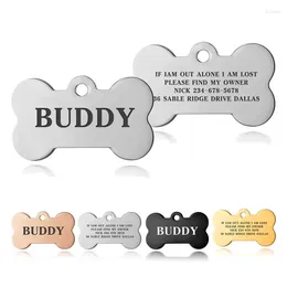 Dog Tag Bone ID Pet Collar Ciondolo Indirizzo Nome inciso personalizzato per Cat Cuppy Keyring Charm Collace Accessori