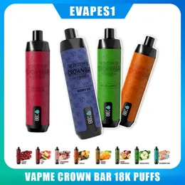 AB popüler vapme taç bar 18000 puflar dtl tek kullanımlık vape 650mAh pil vape ile örgü bobin şarj edilebilir 12 renk pil 2% 5% 18k Tek kullanımlık sigara vs alfakher