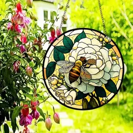 Cute Bee Wall Decoration Hanging Beautiful Suncatcher with MetalChain Garden and Beach Decorations The Gift for YourFriend 240423