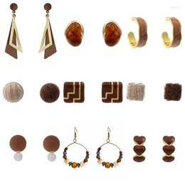 Dangle Earrings 12pairs MIX Youth Brown Selling Gift For Girlfriend